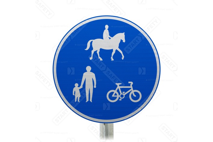 Route For Use By Pedal Cycles, Horses and Pedestrians Only Sign Face Post Mounted 956.1 (Face Only)