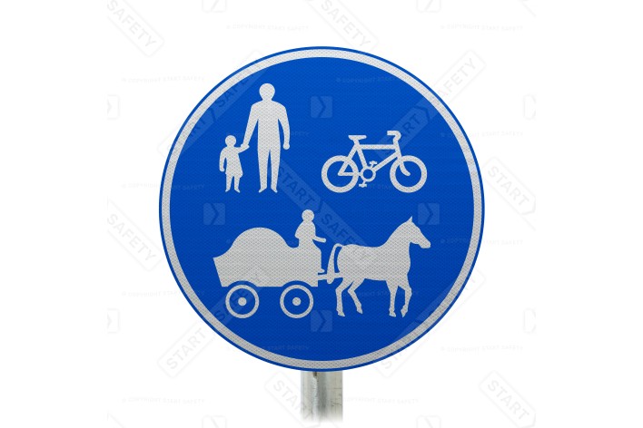 Cycles, Horse-Drawn Vehicles and Pedestrians Only Sign Face Post Mounted 956.2, (Face Only)