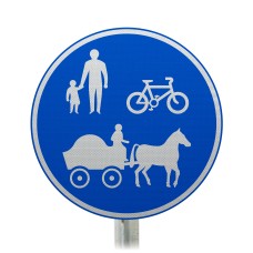 Cycles, Horse-Drawn + Pedestrians Sign 956.2 R2/RA2 (Face Only)