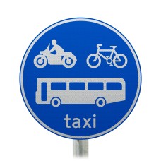 Buses, Bikes, Motorbikes and Taxi Post Mount Sign- 953B R2/RA2 (Face Only)