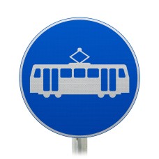 Tramcars and Buses Only Post Mount Sign - Dia 953.1 R2/RA2 (Face Only)