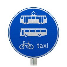 Trams, Buses, Bikes and Taxis Post Mount Sign -  953.1B R2/RA2 (Face Only)