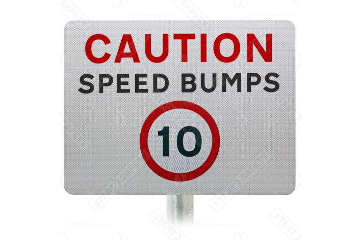 10mph Caution Speed Bumps Sign | Highly Reflective