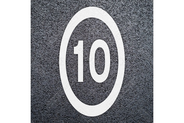 10mph Road Marking - Thermoplastic Speed Roundel- Monochromatic