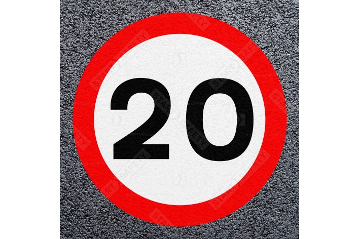 20mph Road Marking - Thermoplastic Speed Roundel