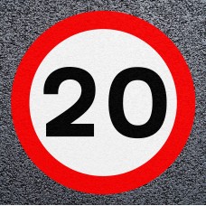StartMark 20mph Speed Roundels | Thermoplastic - Tricolour
