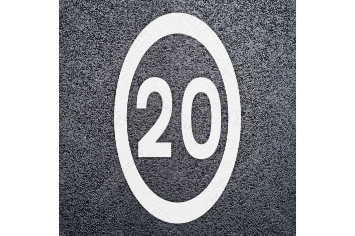 20mph Road Marking - Thermoplastic Speed Roundel- Monochromatic