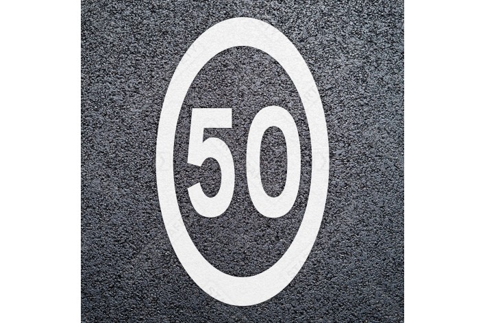50mph Road Marking - Thermoplastic Speed Roundel