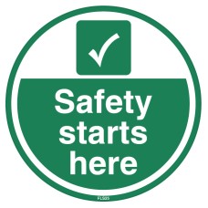 Safety Starts Here Floor Sign - 430mm - Self Adhesive