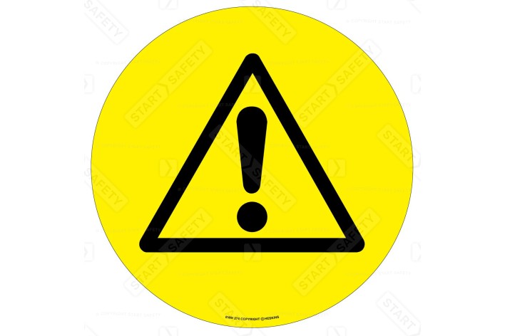 Caution Warning Floor Sign, 430mm - Self Adhesive