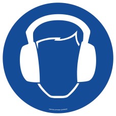 Mandatory Hearing Protection Floor Sign - Self Adhesive