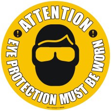 Attention Eye Protection Must Be Worn Floor Sign - Self Adhesive