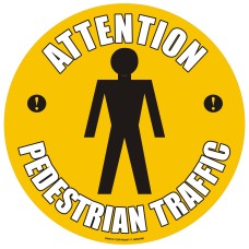 Attention Pedestrian Traffic Floor Sign - Self Adhesive