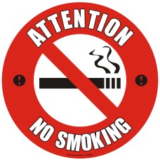 Attention No Smoking Floor Sign - Self Adhesive