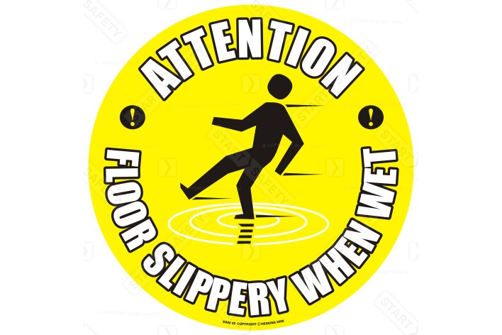 Slippery When Wet Floor Sign, 430mm - Self Adhesive