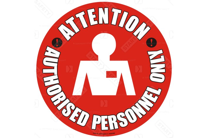 Authorised Personnel Only Floor Sign, 430mm - Self Adhesive