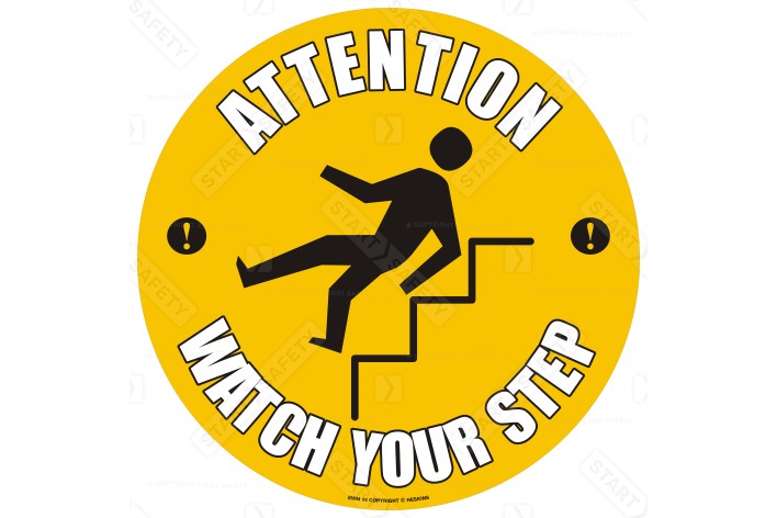Watch Your Step Floor Sign, 430mm - Self Adhesive