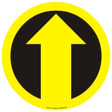 Yellow Direction Arrow Floor Sign - Self Adhesive