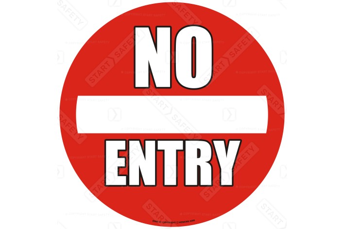 No Entry Floor Sign, 430mm - Self Adhesive