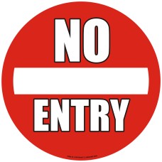 No Entry Floor Sign - Self Adhesive