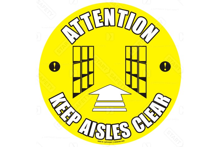 Keep Aisles Clear Floor Sign, 430mm - Self Adhesive