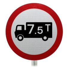 Goods Vehicles Exceeding Weight Prohibited Post Mount Sign - Dia 622.1A R2/RA2 (Face Only)