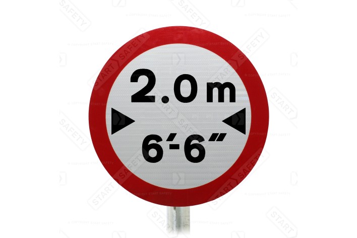 Vehicle Width Limit Permanent Post Mounted Sign 629A, (Face Only)