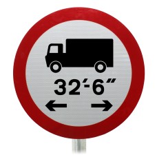 Vehicle Length Restriction Post Mount Sign - Dia 629.1 R2/RA2 (Face Only)