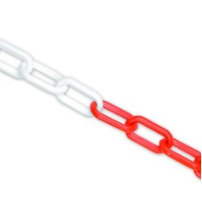 8mm Red & White Plastic Barrier Chain - 25M