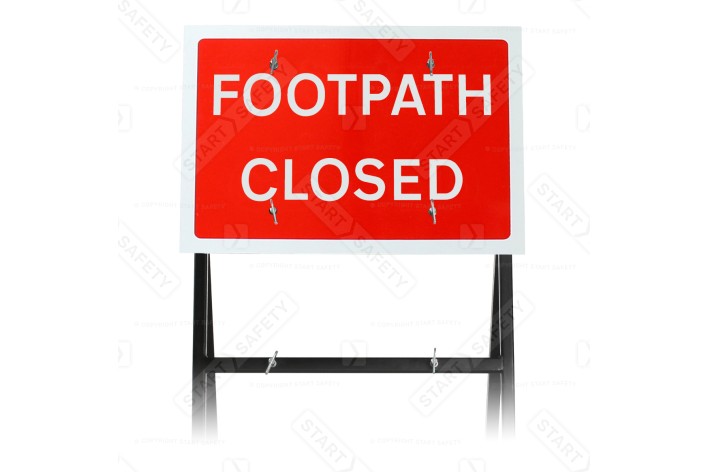 Footpath Closed Quick Fit Sign Face. 3mm Plastic 600x450mm (face only)