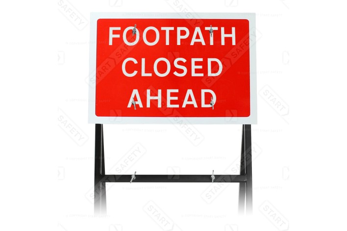 Footpath Closed Ahead Quick Fit Sign 600x450mm (face only)