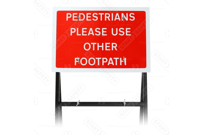 'Pedestrians Please Use Other Footpath' Quick Fit Sign 600x450mm (face only)