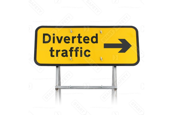 Diverted Traffic Right Sign 2703 |Quick Fit Sign Face (face only)