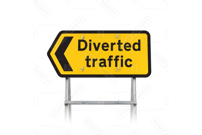 Diverted Traffic Chevron Left Sign 2704 |Quick Fit Sign Face (face only)