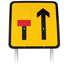 2 Lane Wicket Lane Closure Sign Diagram 7202 3mm Plastic |Quick Fit (face only)