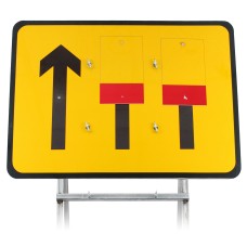 3 Lane Wicket Lane Closure Sign Diagram 7202 3mm Plastic |Quick Fit (face only)