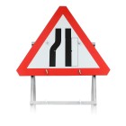 Road Narrows Reversible Quick Fit Sign Dia. 517 750mm 3mm Plastic RA1 (face only) | 750mm