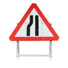 Road Narrows Reversible Quick Fit Sign Dia. 517 750mm 3mm Plastic RA1 (face only) | 750mm