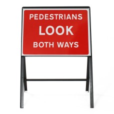 Pedestrians Look Both Ways Sign - Zintec Metal Sign Face | 7017 | 600x450mm