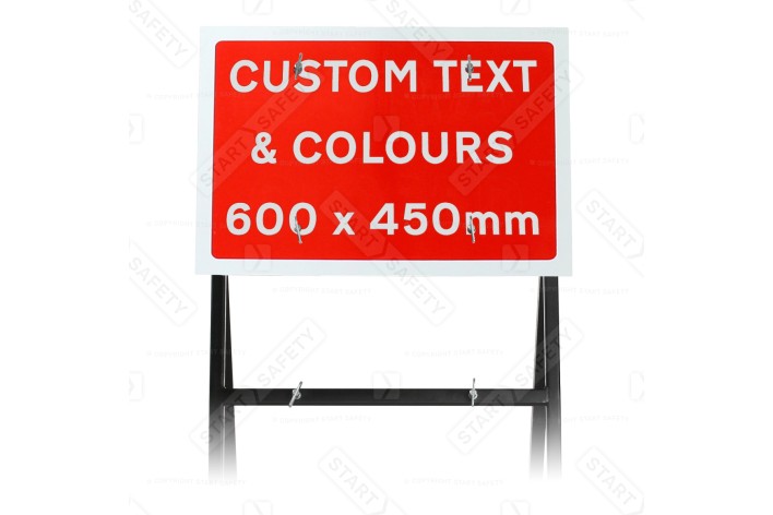 Custom 600x450mm Quick Fit Sign 3mm Plastic Backing