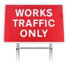 WORKS TRAFFIC ONLY' Quick Fit Sign Dia 7301 |Quick Fit (face only) | 1050x750mm