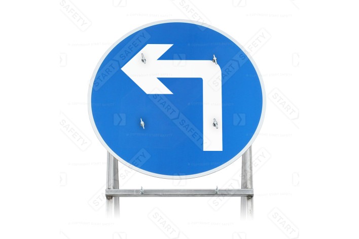 Diagram 609 Turn Left Ahead Sign Face for Quick-fit (face only)