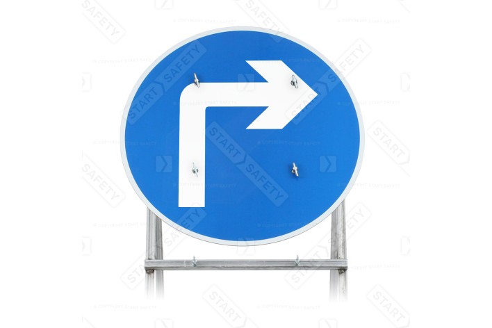 Diagram 609 Turn Right Ahead Sign Face for Quick-fit (face only)