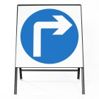 Turn Right Ahead Sign Dia. 609 Zintec  RA1 (Face Only) | 750x750mm
