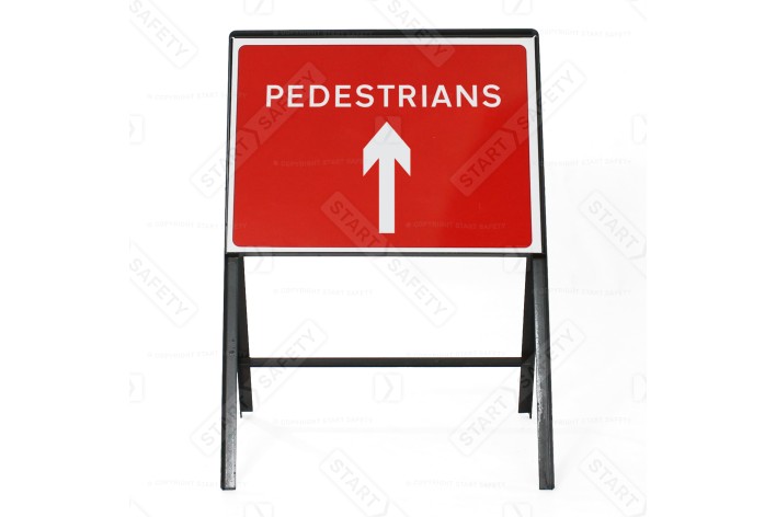 Pedestrians Arrow Up - Metal Sign Face 7018a