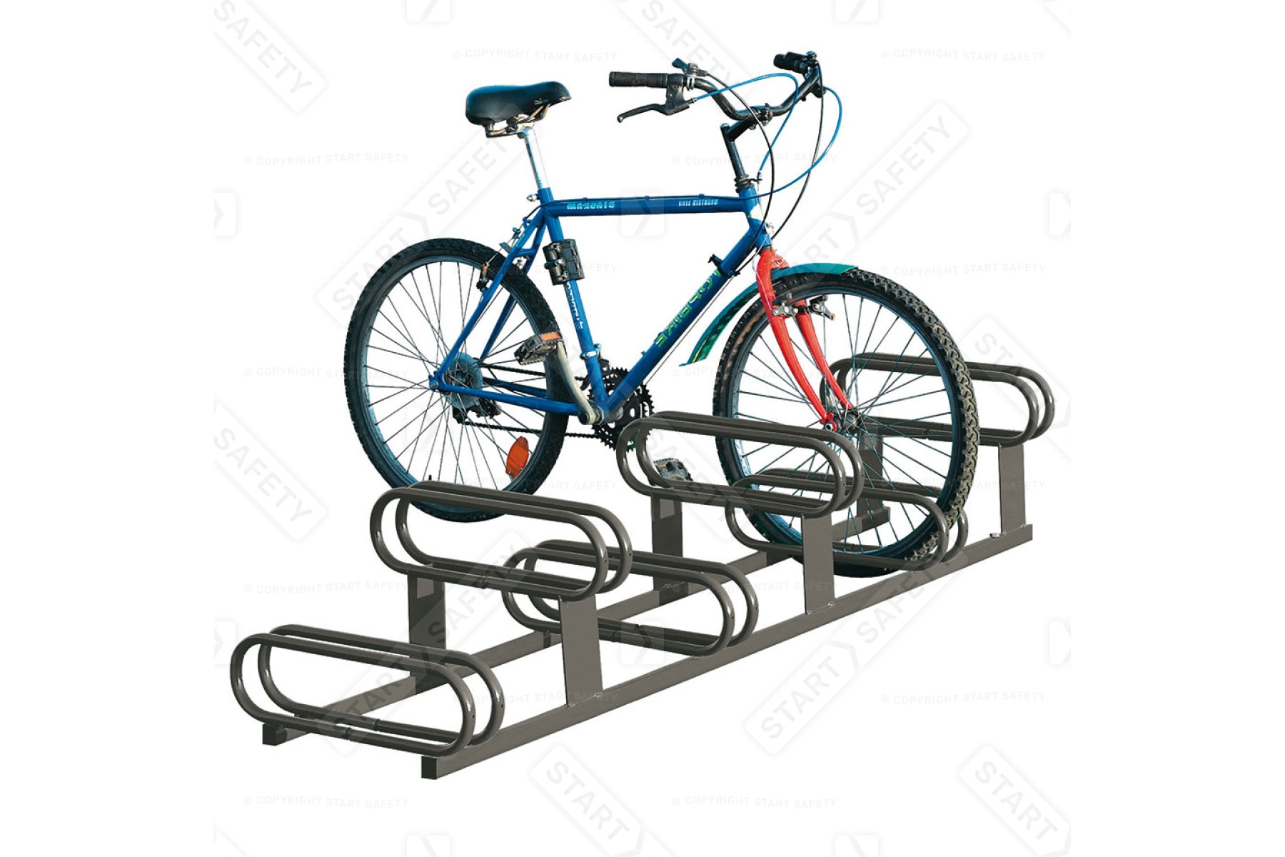 High-Low Bike Rack - Double Direction - Galvanised & Painted