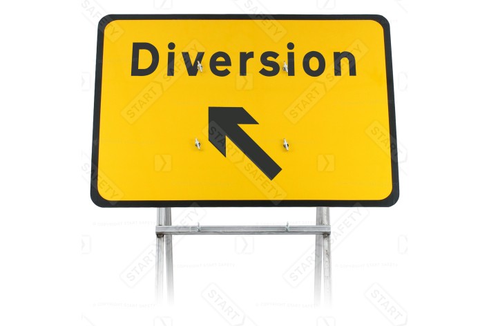 Diversion Arrow Up Left Sign | Quick Fit Sign Face (face only)