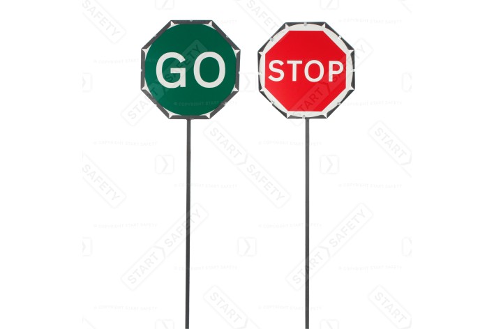 Stop & Go Boards - Road Works Lollipop Sign   