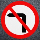 No Left Turn Ahead Preformed Thermoplastic Road Marking