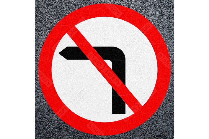 No Left Turn Road Marking - Thermoplastic Roundel Dia. 613